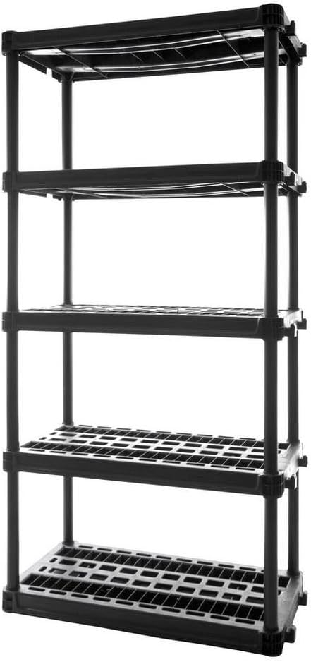 Plano 5-Shelf Heavy Duty Plastic Storage Shelves, 73” x 36” x 18”, 750lb Capacity