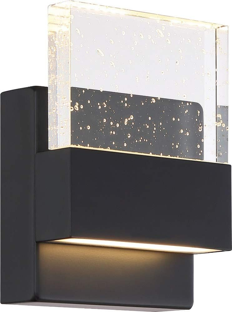 62/1511-Nuvo Lighting-Ellusion-15W 1 LED Small Wall Sconce-4.75 Inches Wide by 6.38 Inches High-Matte Black Finish