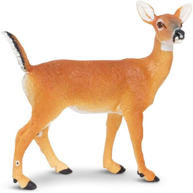 Safari Ltd. Whitetail Doe Figurine - Lifelike 4.3" Model Figure - Educational Toy for Boys, Girls, and Kids Ages 3+