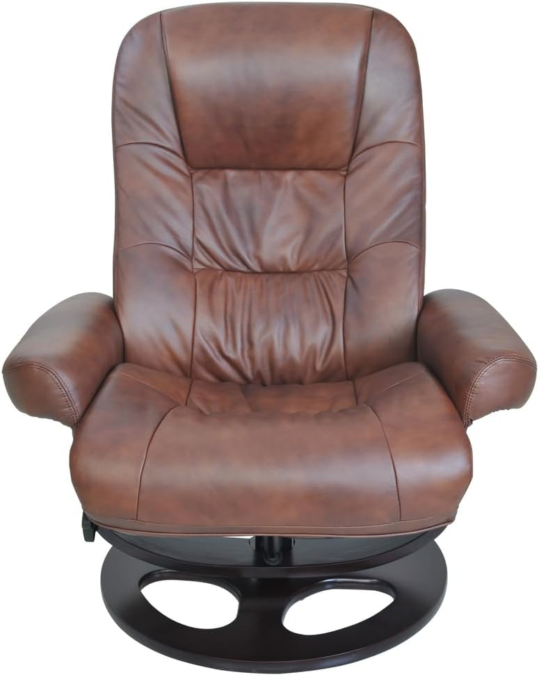 Barcalounger 15-8021 Jacque Swivel Pedestal Recliner w/Ottoman, Whiskey