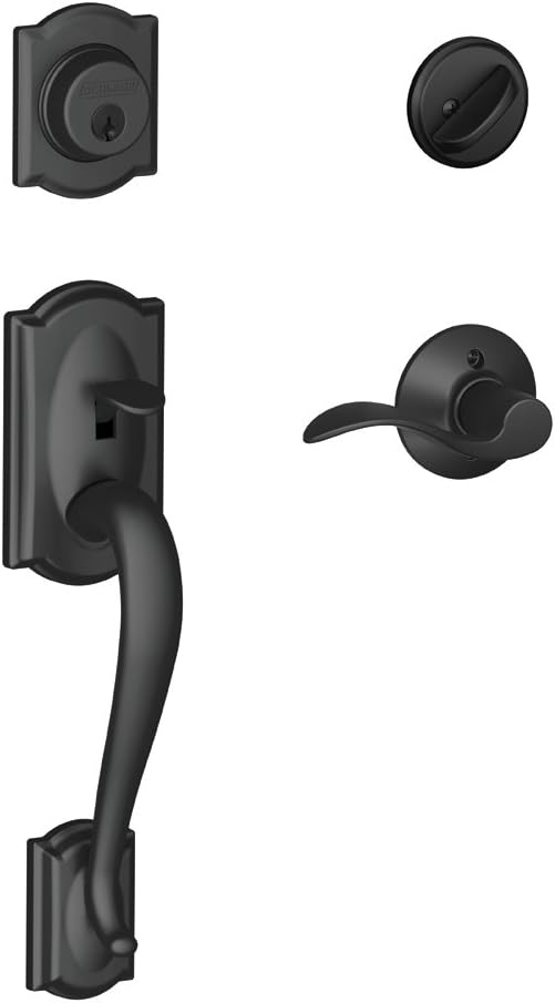 Camelot Handleset with Deadbolt and Accent Door Lever and Rosette