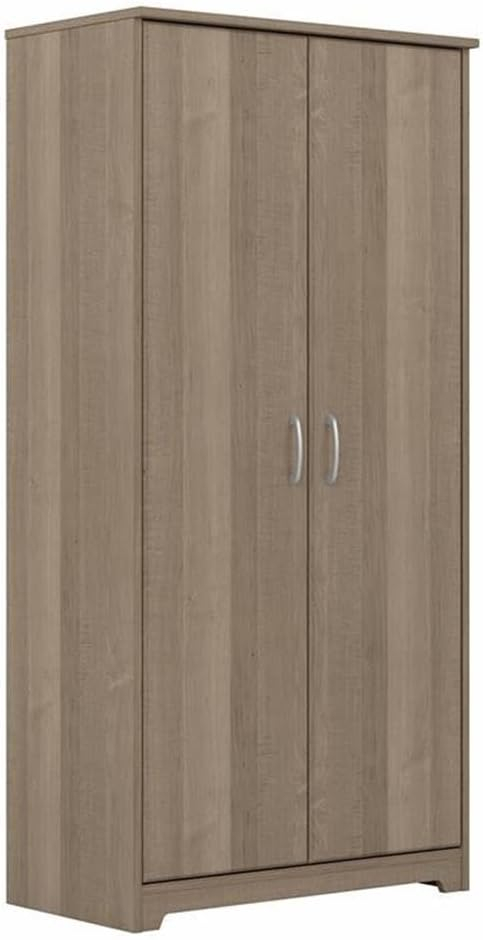 Ash Gray Tall Office Storage Cabinet with Adjustable Shelves