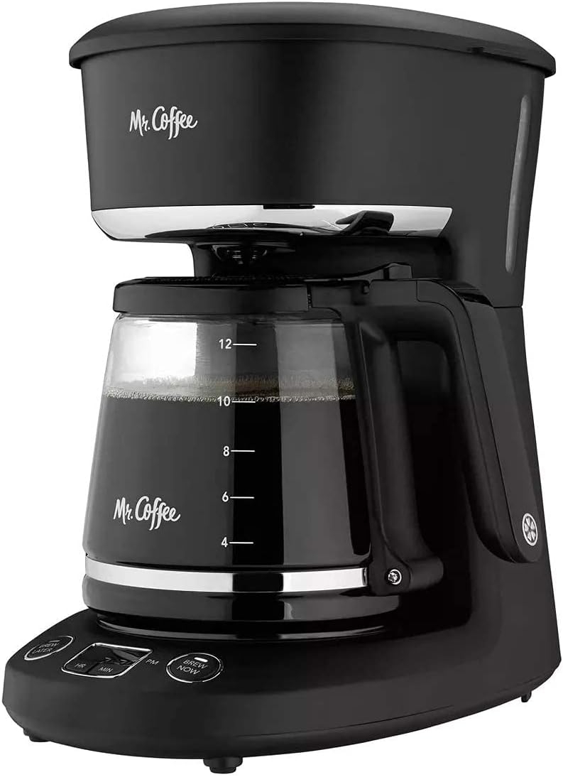 Mr. Coffee 12-Cup Programmable Coffeemaker, Brew Now or Later, Black