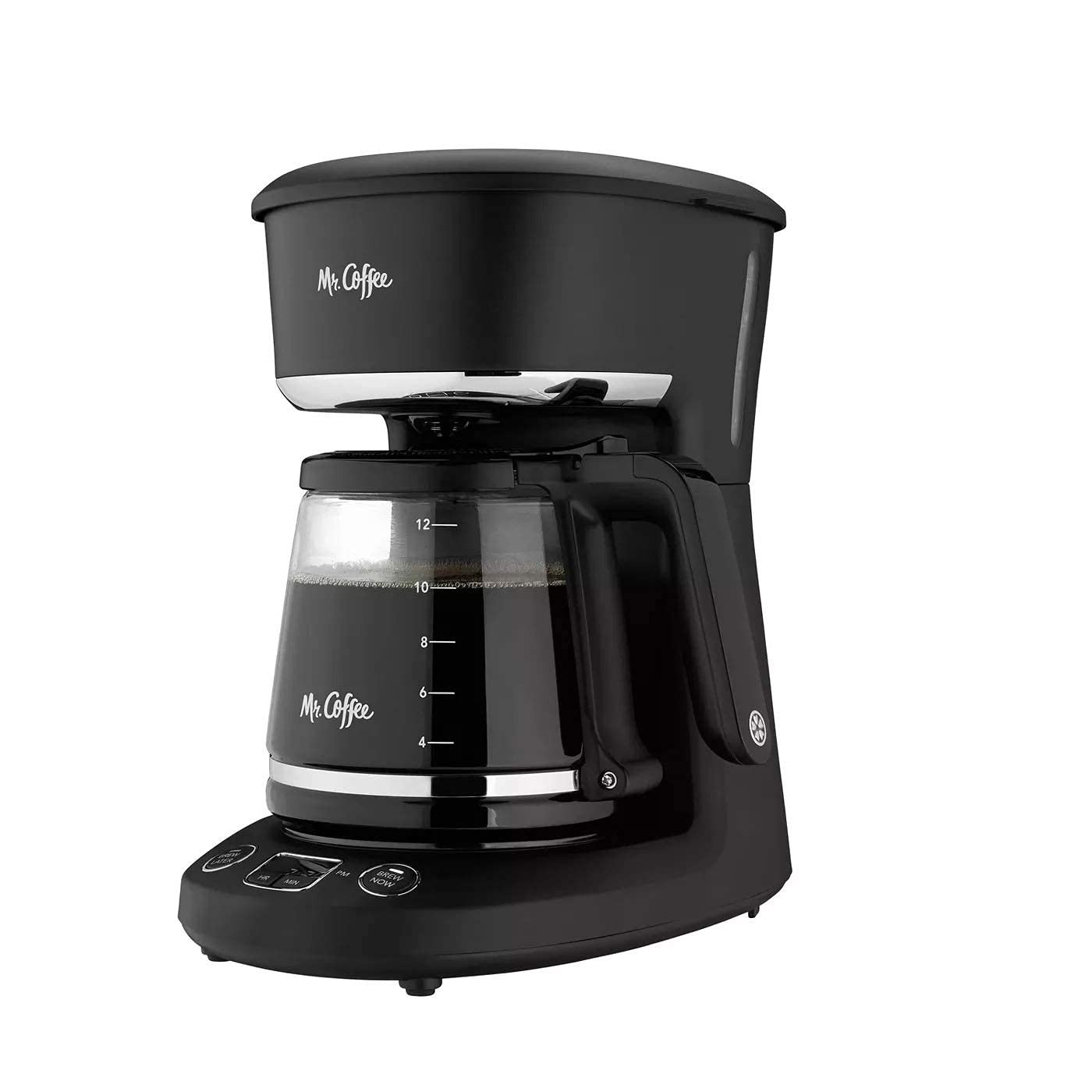 Mr. Coffee 12-Cup Programmable Coffeemaker, Brew Now or Later, Black