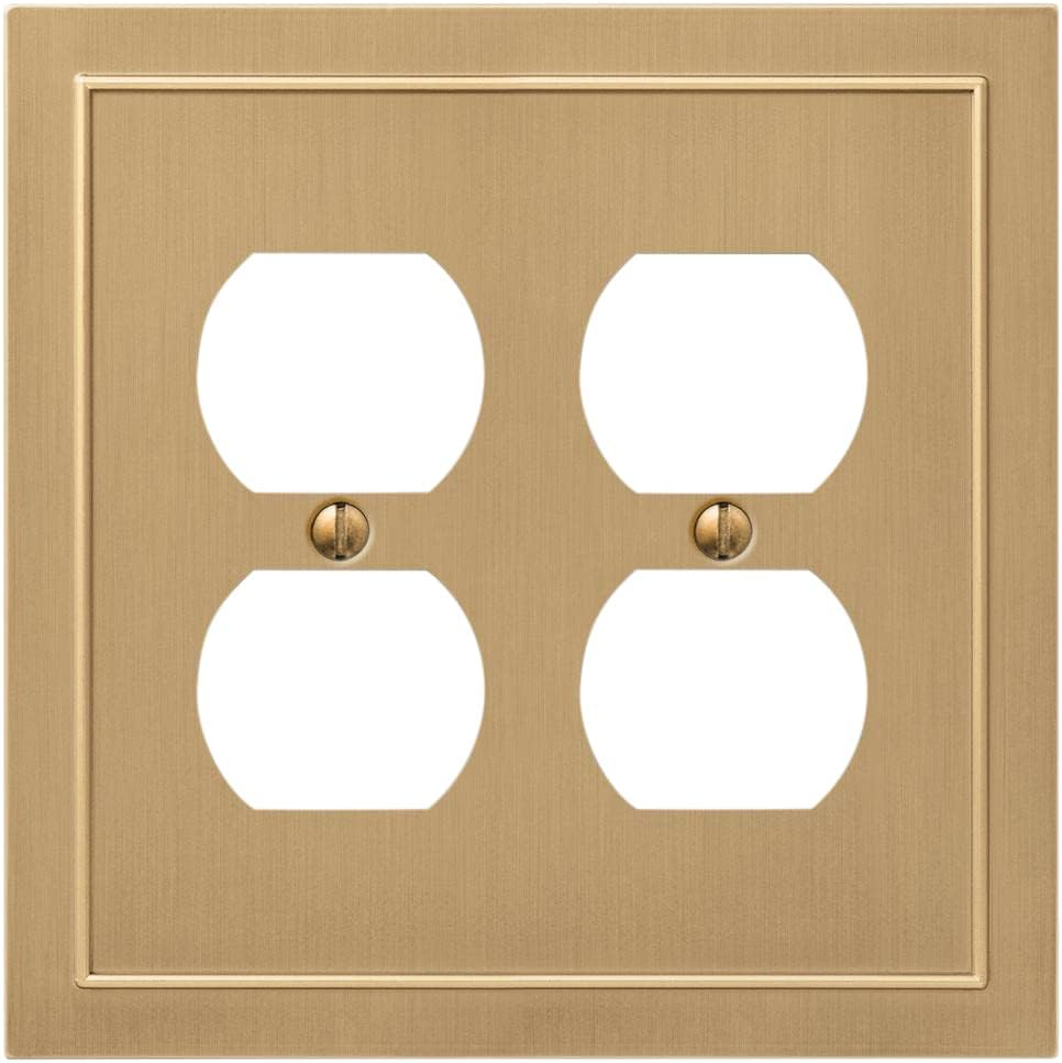Amerelle 57DDBZ Bethany Wallplate, 2 Duplex, Cast Metal, Brushed Bronze, 1-Pack
