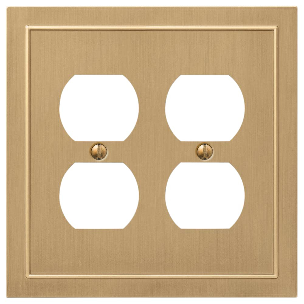 Amerelle 57DDBZ Bethany Wallplate, 2 Duplex, Cast Metal, Brushed Bronze, 1-Pack