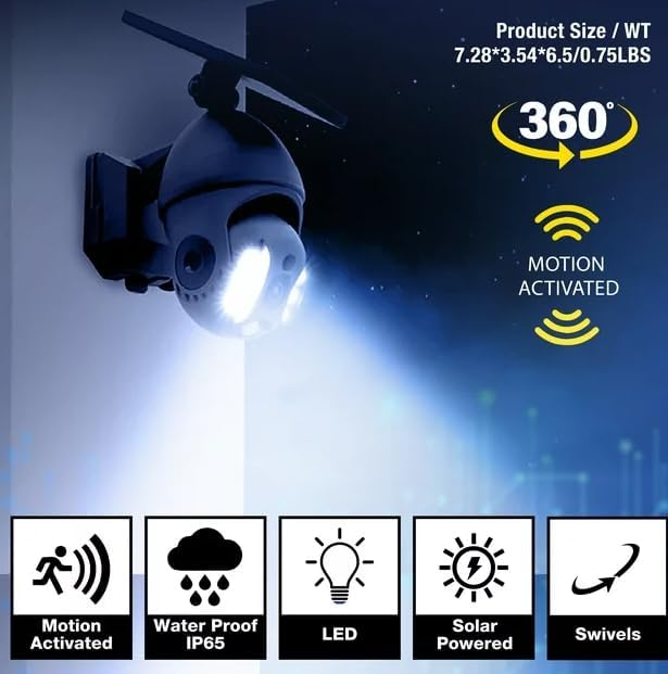 Bell and Howell Bionic Spotlight Extreme Solar Powered Motion Sensor Solar Security Light 360 Angle