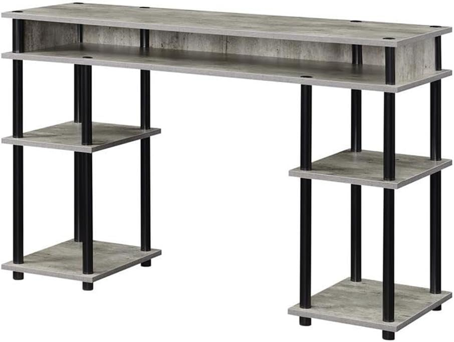 Convenience Concepts Designs2Go 30" Tall No Tools Student Desk with Shelves, Faux Birch/Black