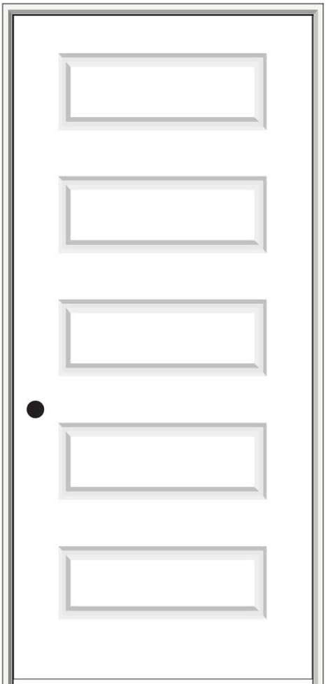National Door Company ZZ09465R Solid Core Molded 5-Panel, Right Hand Prehung Interior Door, 30" x 80"