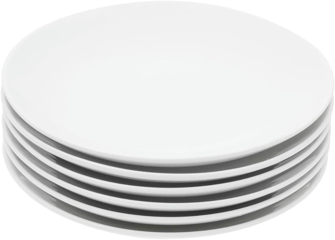 Miicol Ceramic Appetizer Plates Set of 6, White Dessert Plates 8 Inch, Small Dinner Plates, Modern Round Salad Plates, Porcelain Serving Dishes for Snack, Bread, Fruit, Microwave & Dishwasher Safe