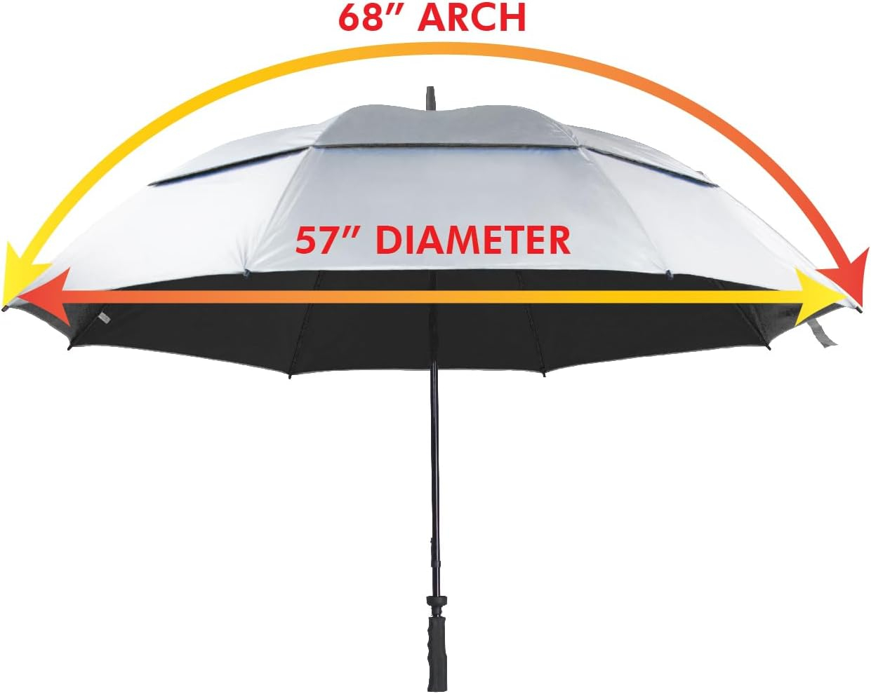 Sun Tek 68" UV Protection Wind Cheater Vented Canopy Umbrella (Silver/Black)