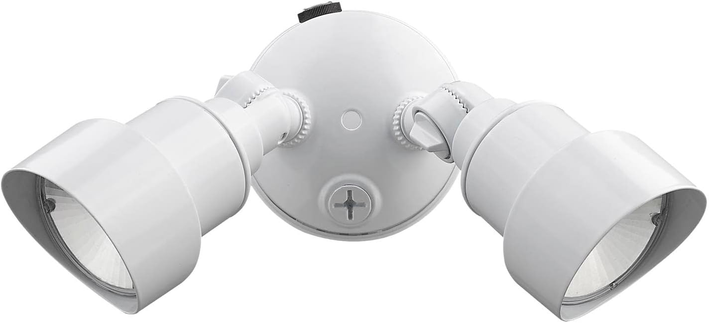 Acclaim Lighting LFL2WH 2-Light Gloss White Integrated LED Adjustable Head Floodlight