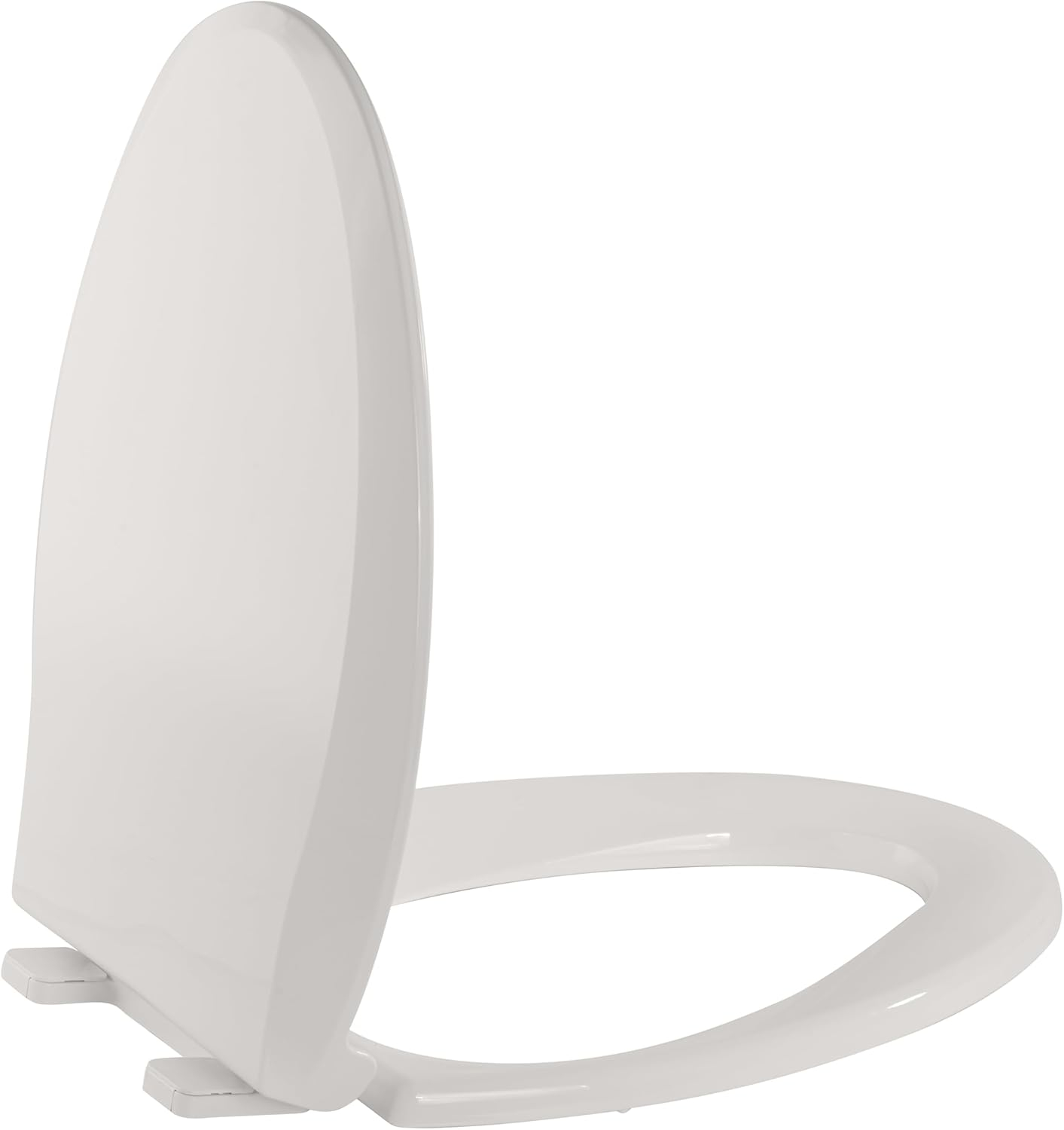 Durable Elongated Toilet Seat with Slow Soft Close - Easy to Install and Clean, Never Loosens - White, Fits Most Elongated Toilets Biscuit
