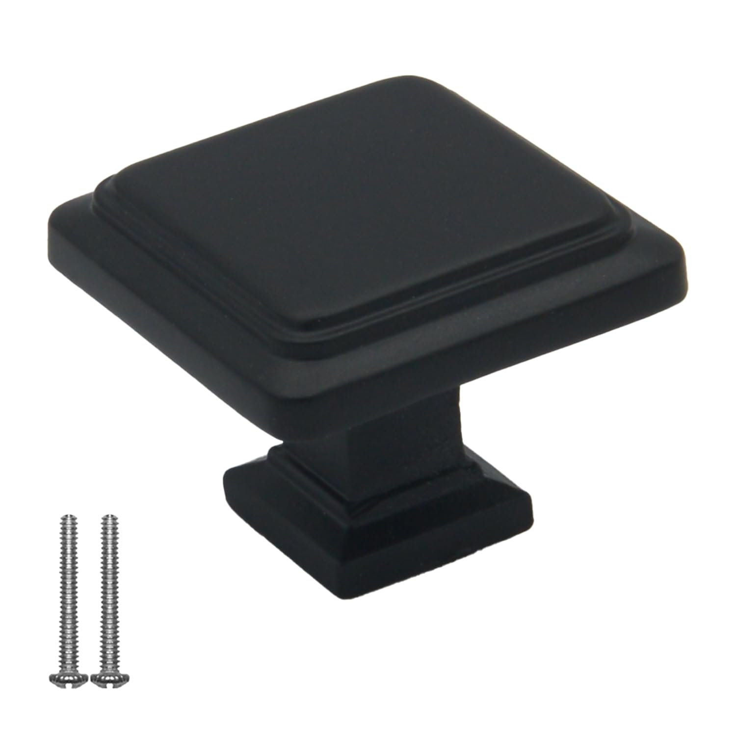 Single Hole Drawer Knobs - 10 Pack Black Cabinet Knobs - Square Dresser Knobs Dresser Handles Closet Door Knobs - Kitchen Cabinet Knobs - Cabinet Hardware