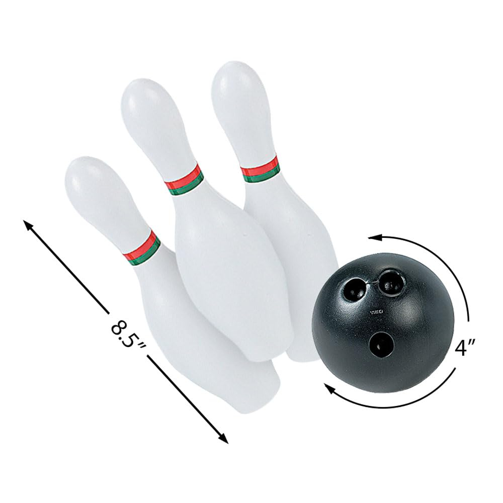 Fun Express Kids Bowling Set – 10 Colorful Plastic Pins & 2 Balls – Ideal Indoor & Outdoor Fun Game Nights Birthday Parties Family Entertainment & Active Play – Perfect for Kids & Toddlers – 12 Pieces