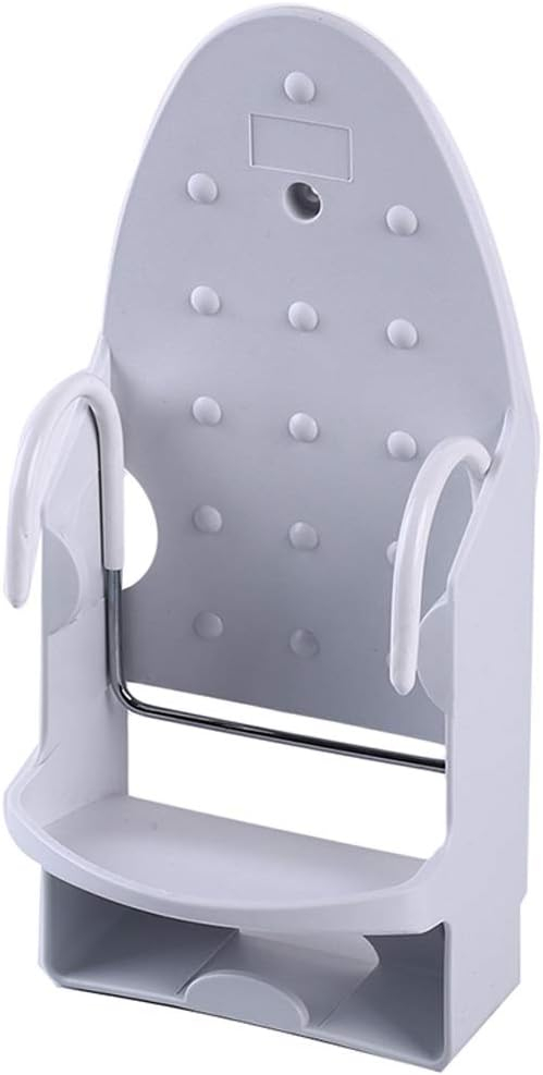 Ironing Board Hanger Wall Mount Electric Iron Holder Household Bathroom Shelf Holder Rack Electric Iron Holder - for Max 5.3 inch Width(White)