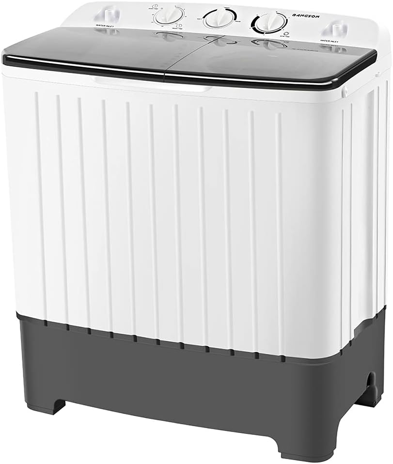 BANGSON BANGSON Portable Washing Machine, Mini Twin Tub Washer and Dryer Combo with 17.6 lbs
