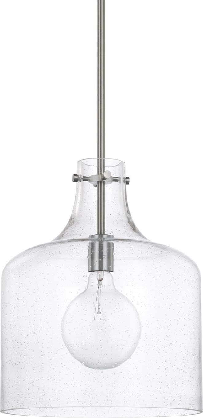 Capital Lighting 325712 1 Light 15" Tall Pendant - Nickel