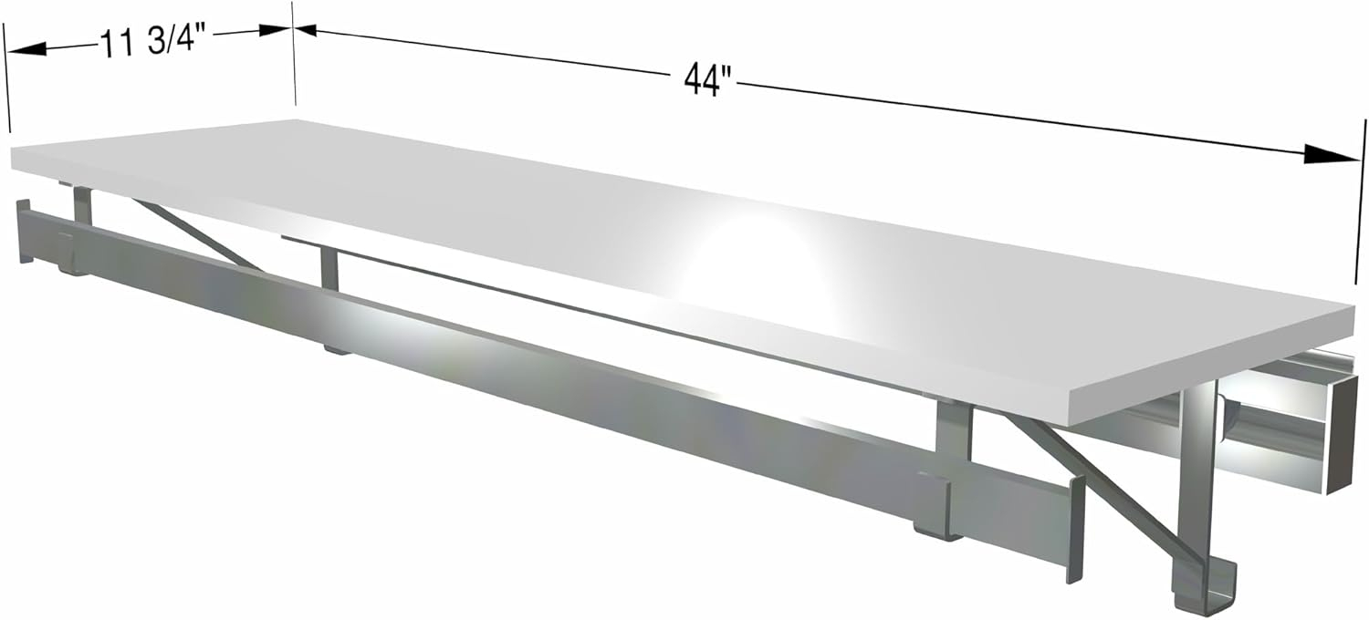 Heavy Duty Closet System in White and Silver (44 in W x 11.75 in. D x 8 in. H (24 lbs.))