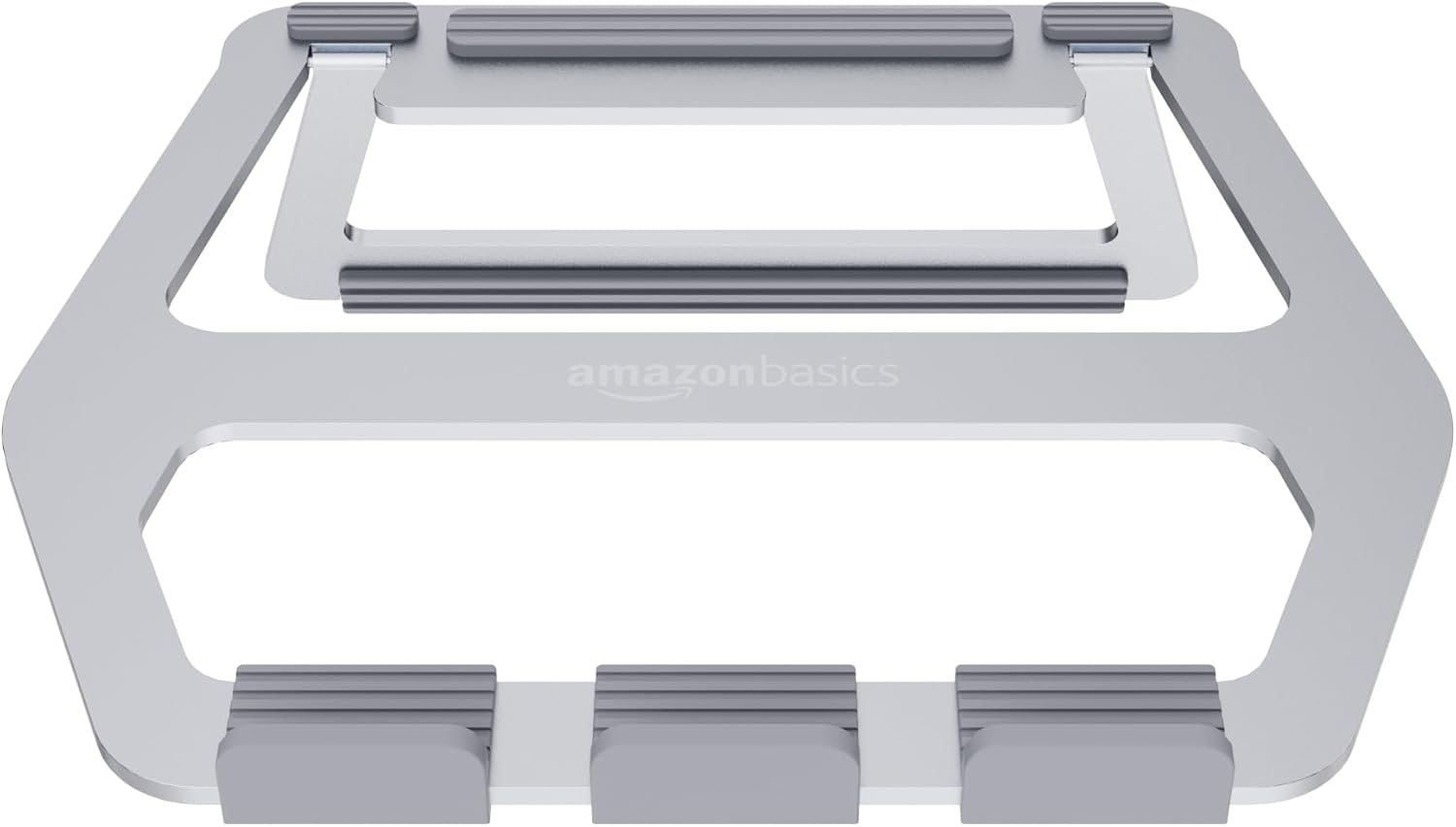Silver Aluminum Foldable Height Adjustable Laptop Stand