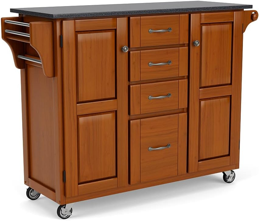 Homestyles Create-a-Cart Wood Rolling Kitchen Cart in Brown