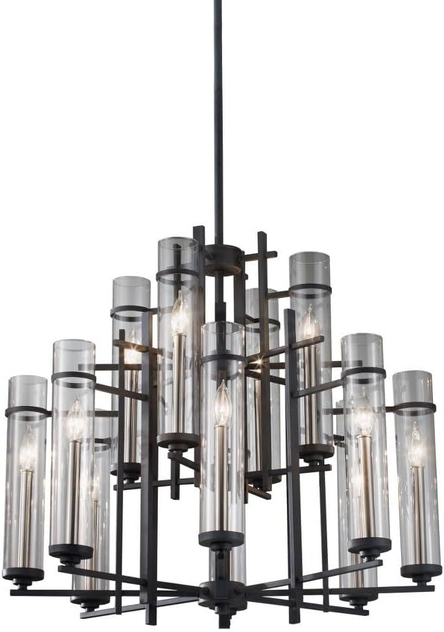 Generation Lighting Ethan 30" Forged Iron 2-Tier 12-Light Chandelier