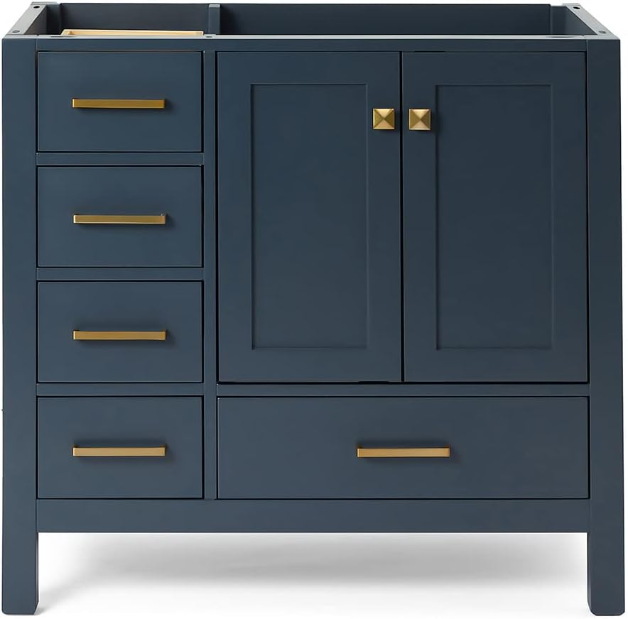 Ariel A037s-R-Bc Cambridge 36" Single Free Standing Wood Vanity Cabinet Only - Blue