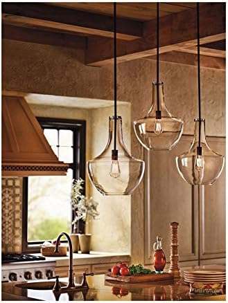 Kichler Everly 19.75" Transitional 1 Light Olde Bronze Pendant Light with Clear Glass