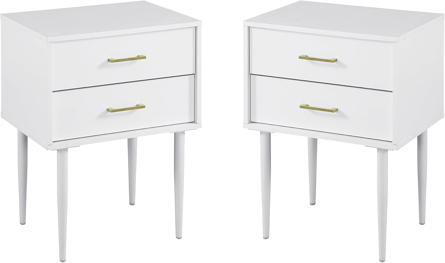 SQRTFV Olivia Modern 2-Drawer Rectangle Nightstand Bedroom Side End    20 Inch  Black