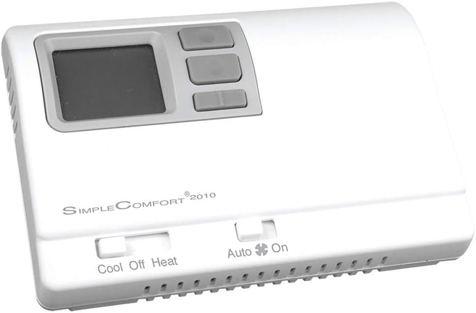 SC2010L Thermostat, 1-Stage Heat/Cool or Heat Pump, Backlit, Dual Power,Multicolor