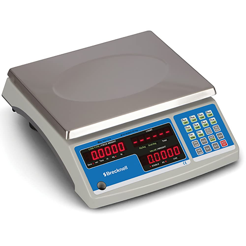 Brecknell Electronic 60 lb Coin and Parts Counting Scale, 11 1/2 x 8 3/4, Gray -SBWB140