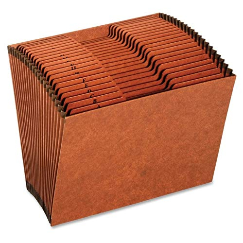 Heavy-Duty Expanding File 21 Sections, 1/3-Cut Tab, Letter Size, Redrope