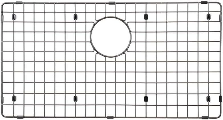 Matte Black Stainless Steel Rectangular Kitchen Sink Bottom Grid, 30" x 17"