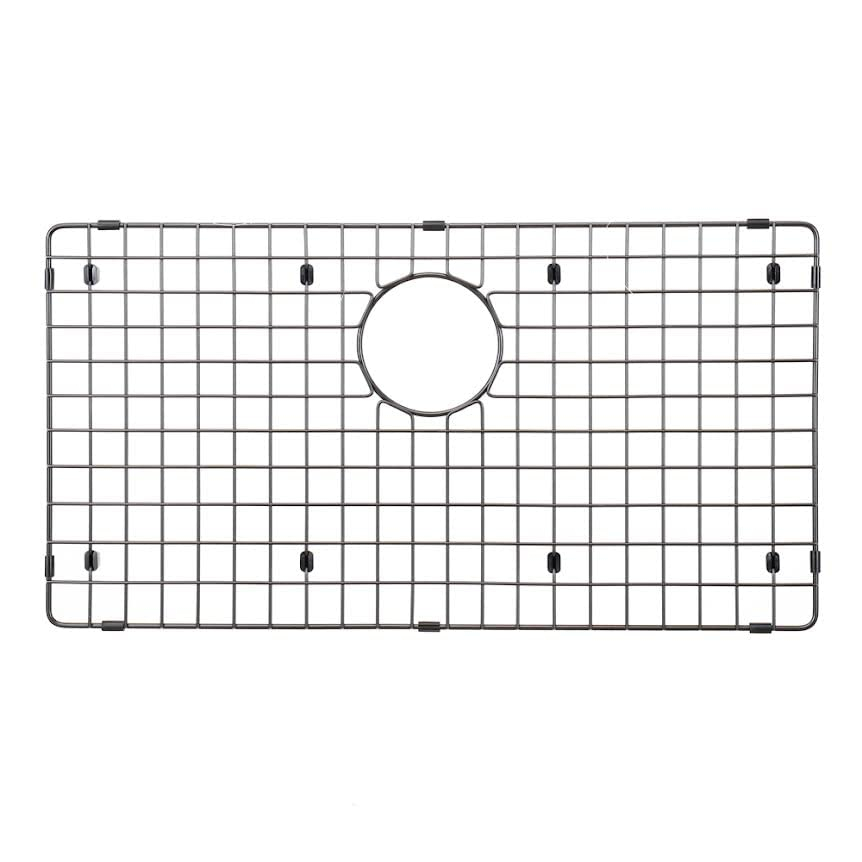 Matte Black Stainless Steel Rectangular Kitchen Sink Bottom Grid, 30" x 17"