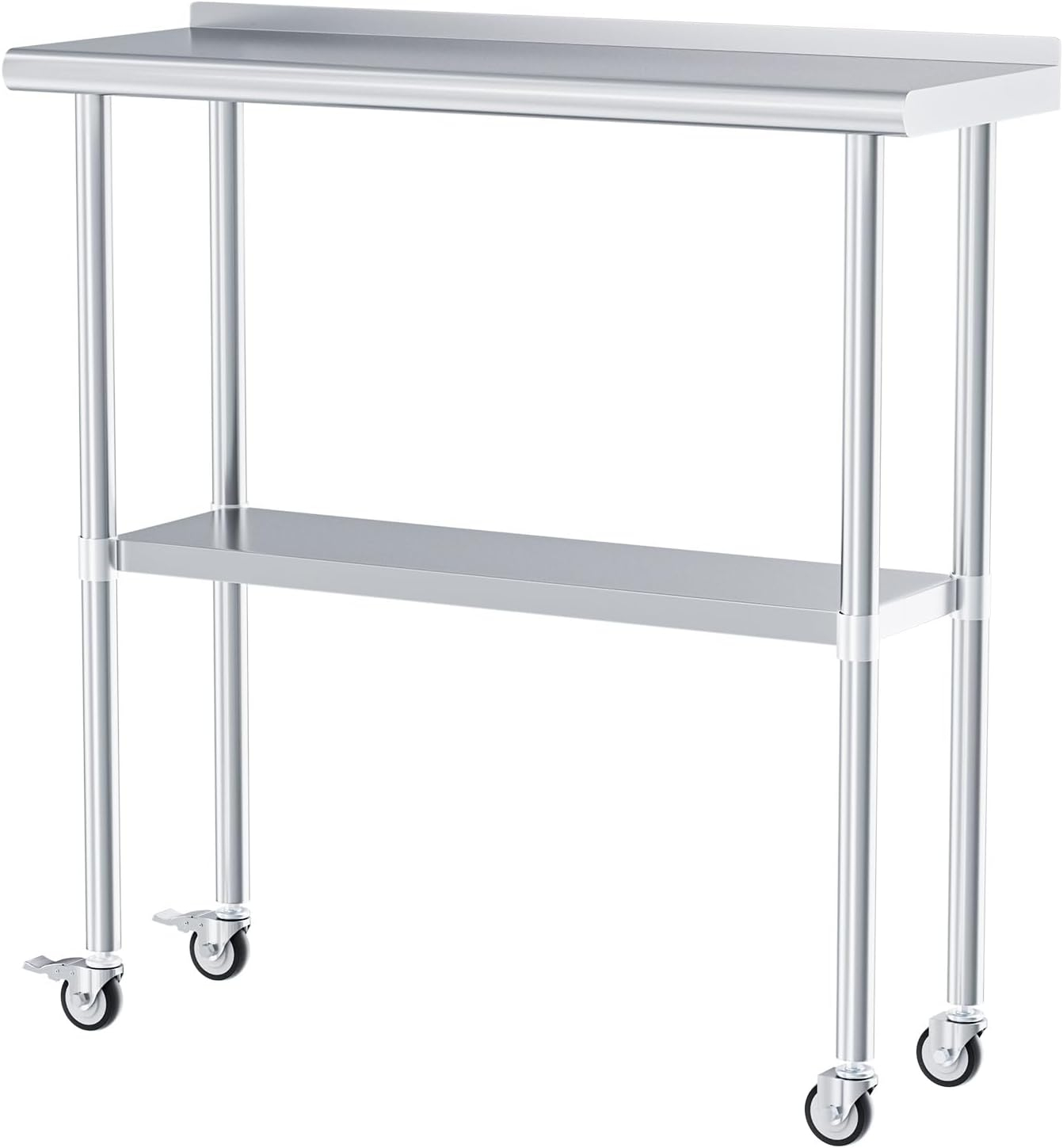 Sakiyr Stainless Steel Work Table, Heavy Duty Commercial Food Prep Table with Undershelf for Home Kitchen