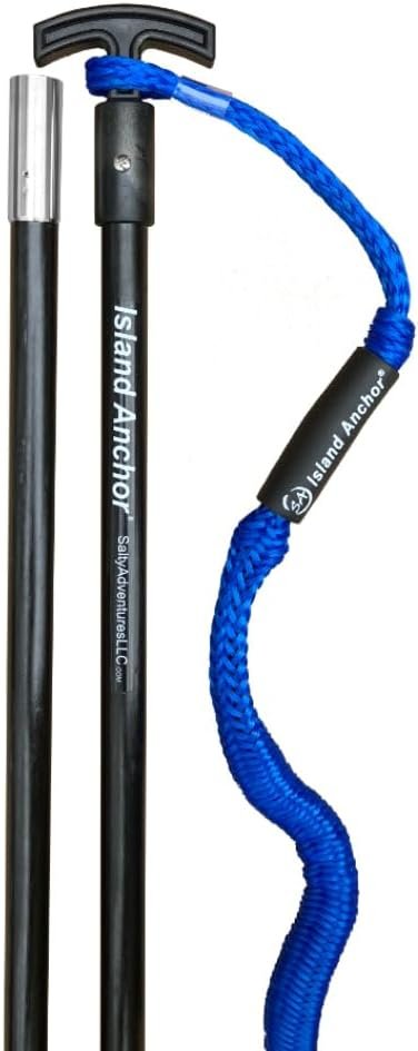 Black 8' Fiberglass Shallow Water Anchor Pole with Stainless Steel Tip