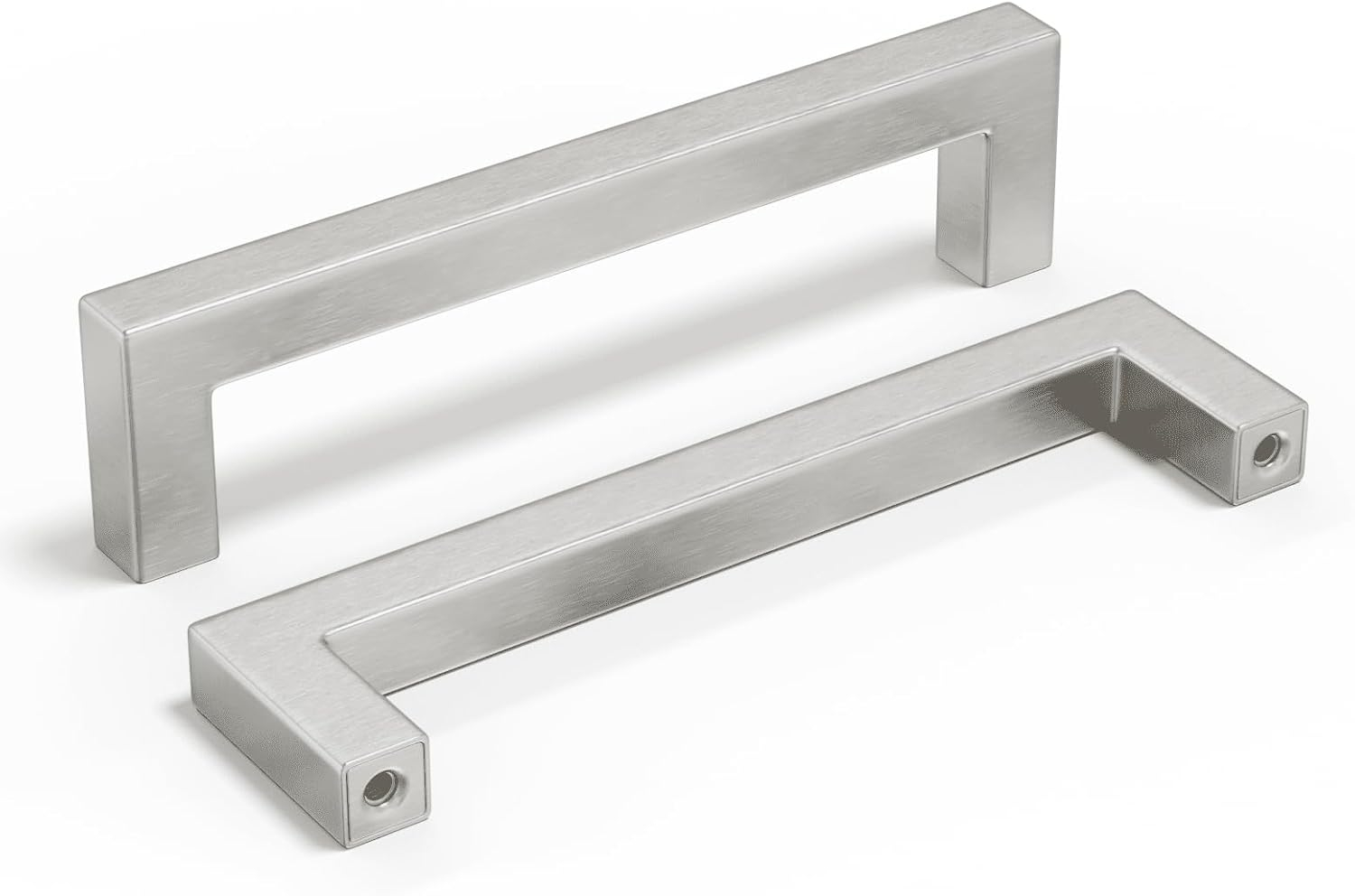 homdiy 5 Pack 5 Inch Brushed Nickel Cabinet Pulls Cabinet Handles Square Door Handles Modern Dresser Drawer Stainless Steel Hardware