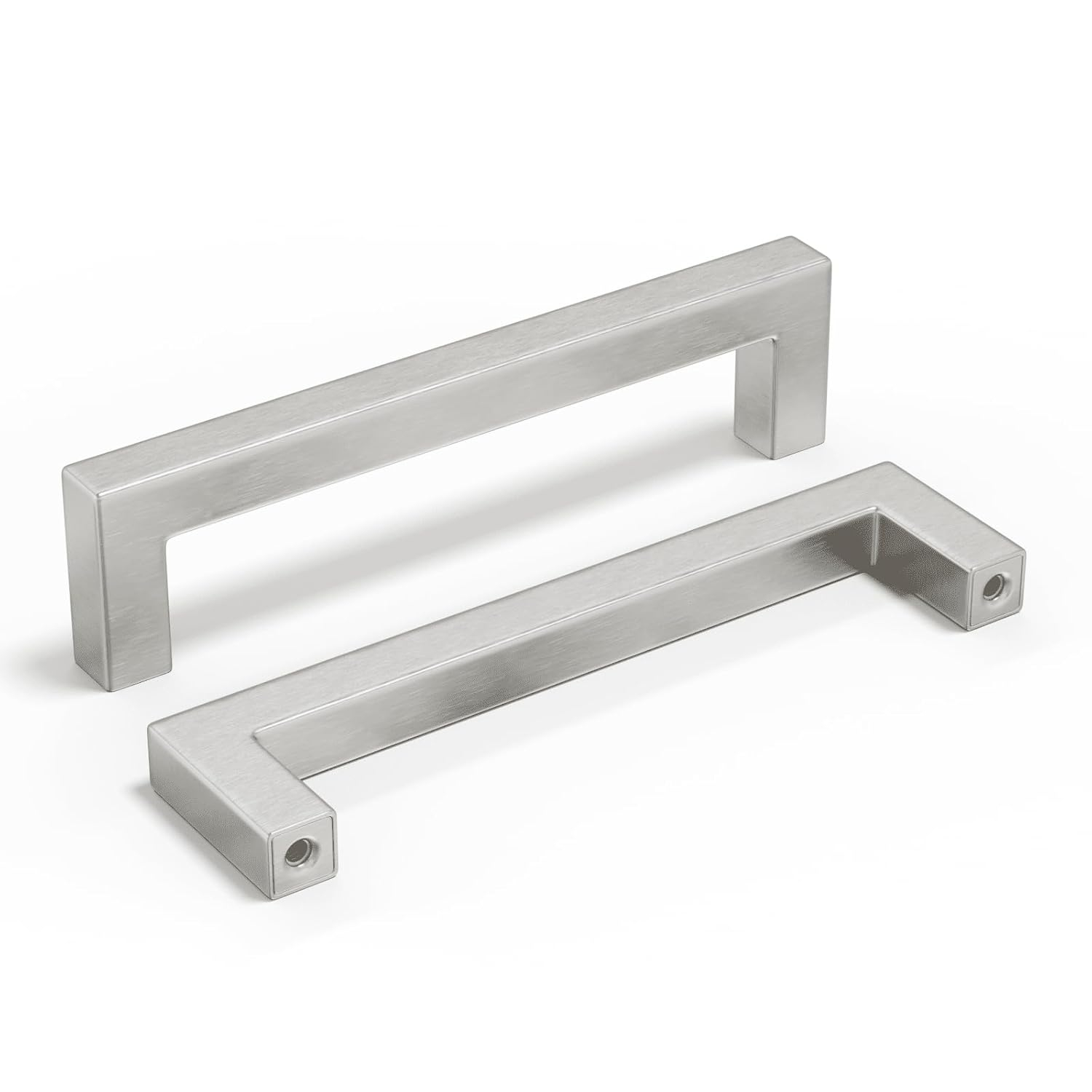 homdiy 5 Pack 5 Inch Brushed Nickel Cabinet Pulls Cabinet Handles Square Door Handles Modern Dresser Drawer Stainless Steel Hardware