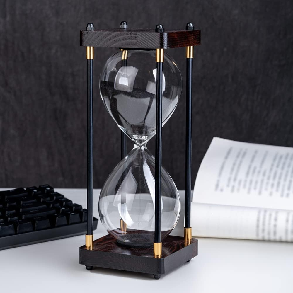 Large Sand Timer, Hourglass Timer 60 Minutes ,Vintage Wooden Hour Glass Timer