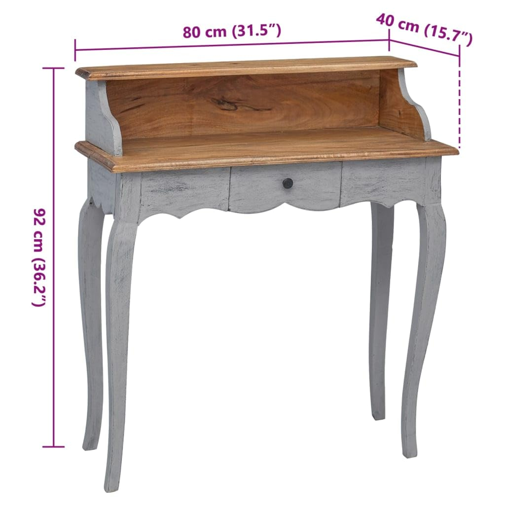 vidaXL Writing Desk Solid Reclaimed Wood 31.5"x15.7"x36.2"