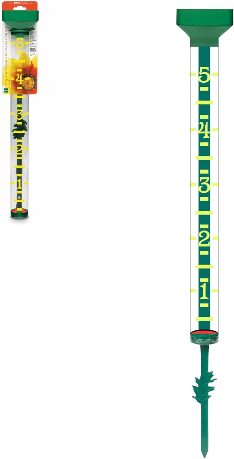 12 Piece EZRead Rain Gauge W/ Enhanced Readability - Ground Stakes Included