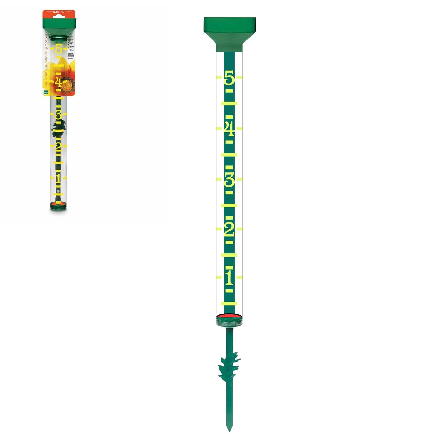 12 Piece EZRead Rain Gauge W/ Enhanced Readability - Ground Stakes Included