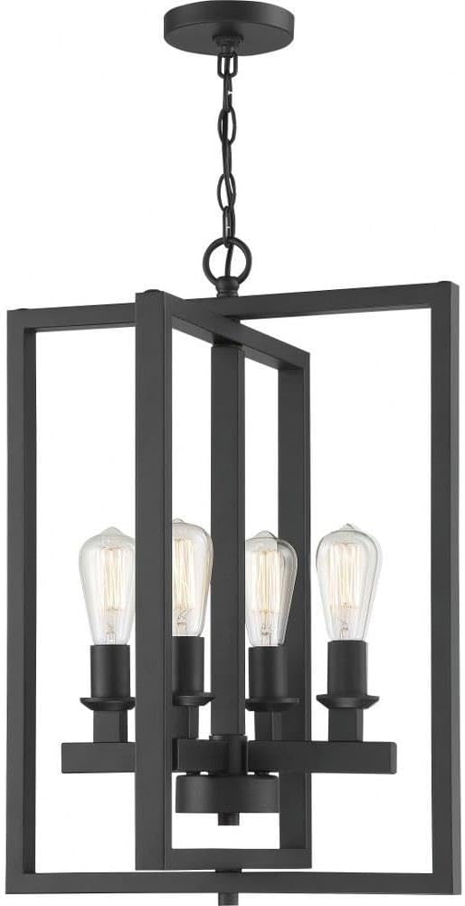 53134-FB-Craftmade Lighting-Chicago - Four Light Foyer in Transitional Style - 18 inches wide by 25.5 inches high-Flat Black Finish    -Traditional