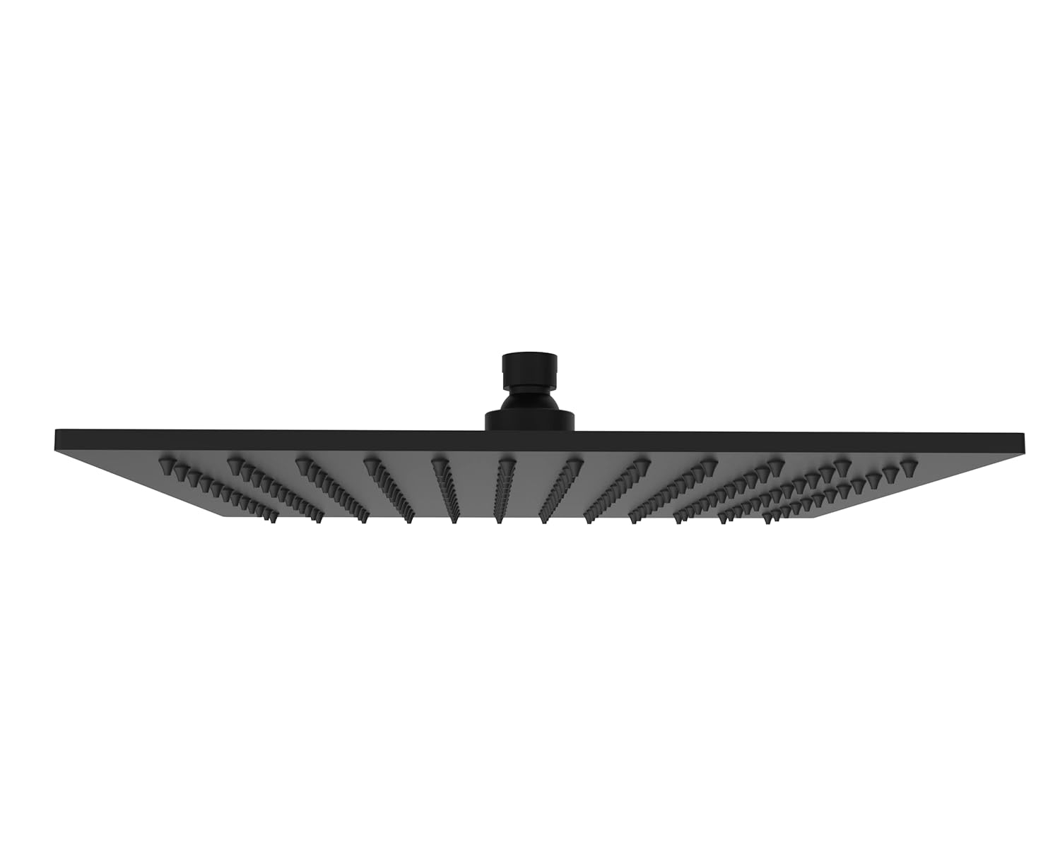 Aquaiaw Shower Head, 12 inch Fixed Rain Head Shower, Seamless Laser Soldered 304 Stainless Steel, 1-Piece Construction, Matte Black, Square, Wall or Ceiling High Pressure Shower, 2.5 GPM, Brass Joint