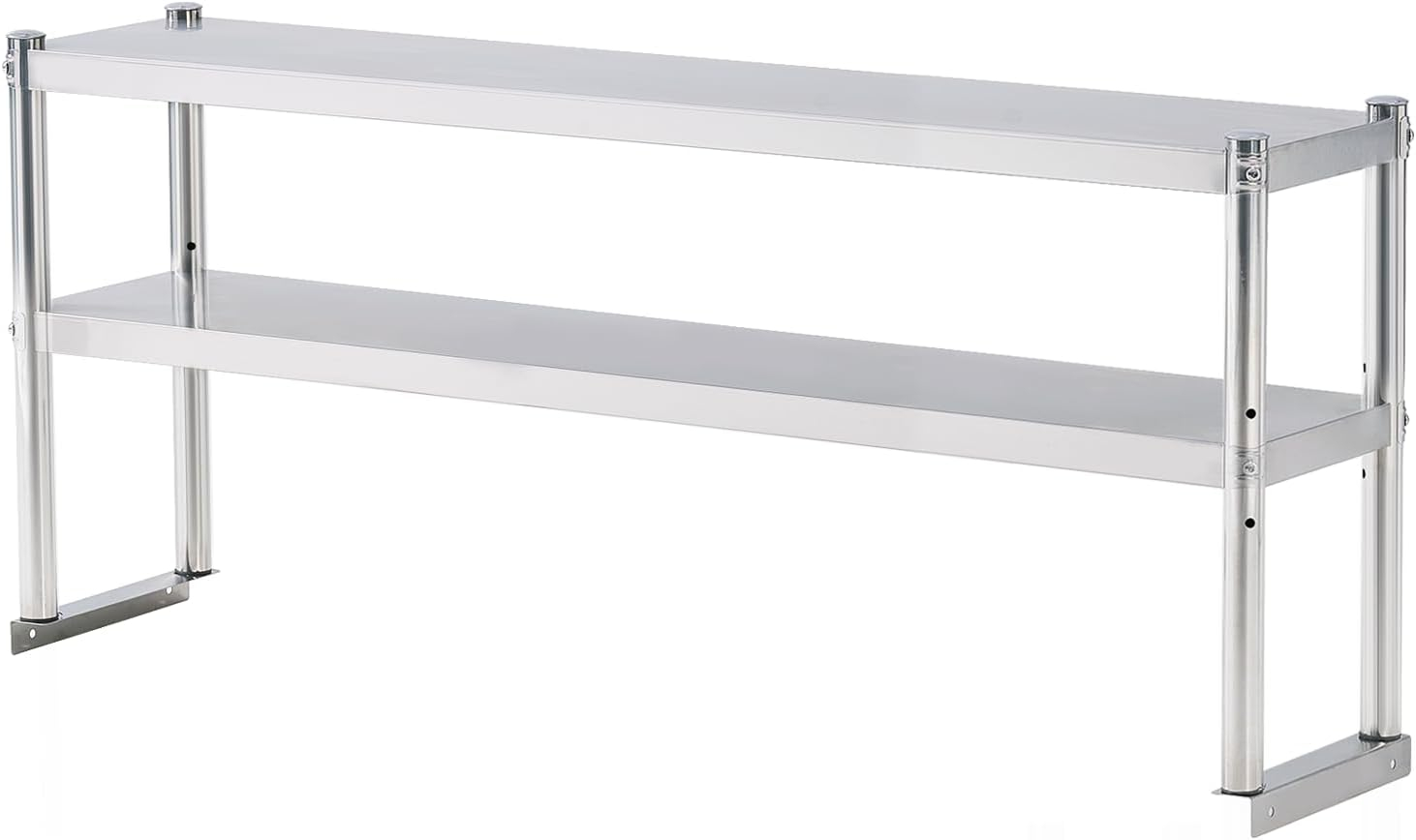 STRELECT 12"x48" Stainless Steel Overshelf for Prep & Work Table, NSF Commercial Adjustable Double Deck Overshelf 2 Tier for Restaurant, Bar, Utility Room, Kitchen and Garage