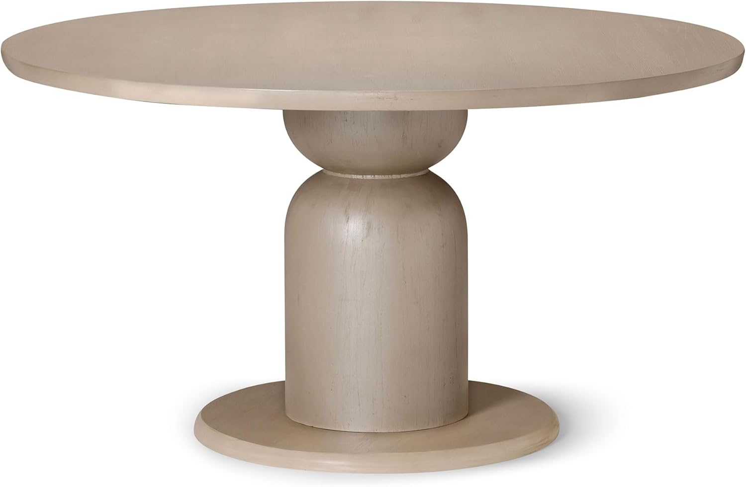 Maven Lane Mila Contemporary Round Wooden Dining Table in Refined White Finish