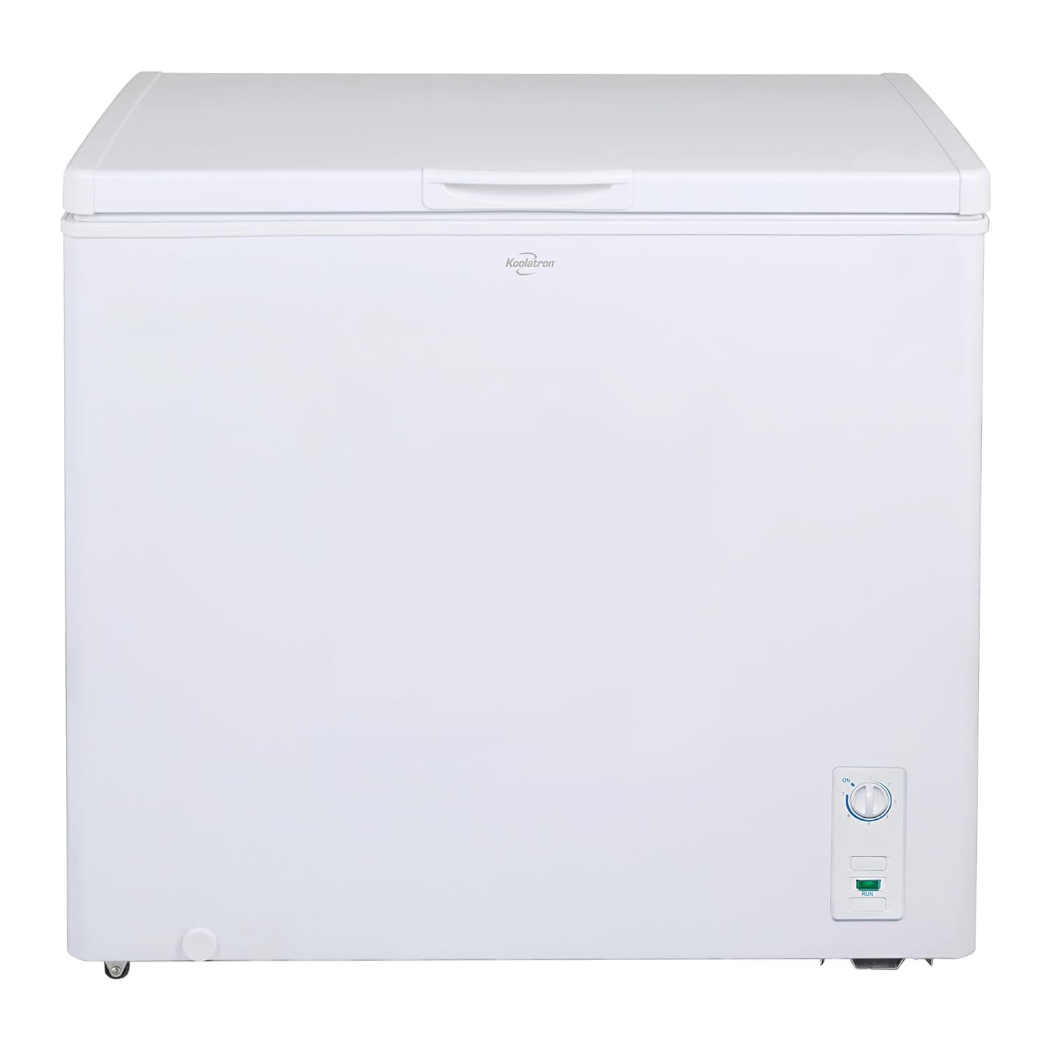 Koolatron Large Chest Freezer, 7.0 cu ft (195L),Manual Defrost Deep Freeze, Storage Basket, Space-Saving Flat Back, Stay-Open Lid, Front-Access Drain, White