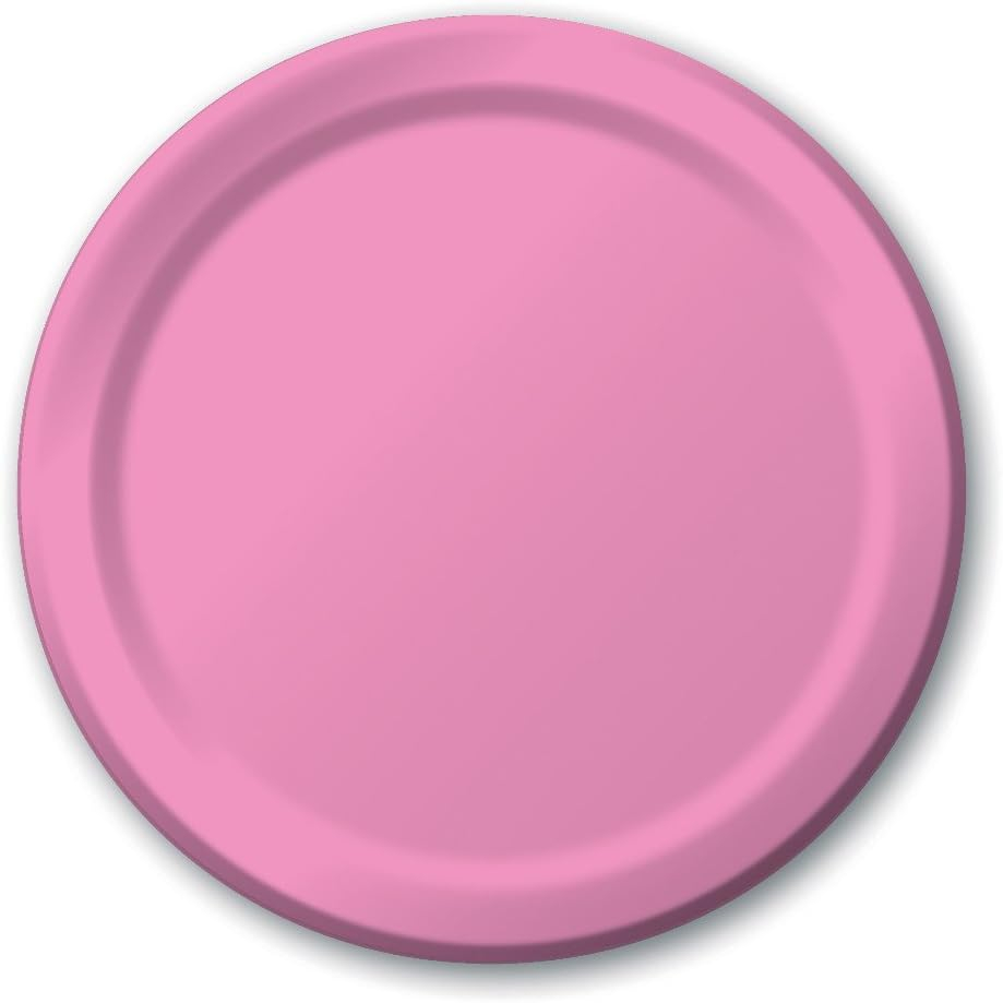 Candy Pink Heavyweight Paper Banquet Plates, 10.25 Inches, 24-Count