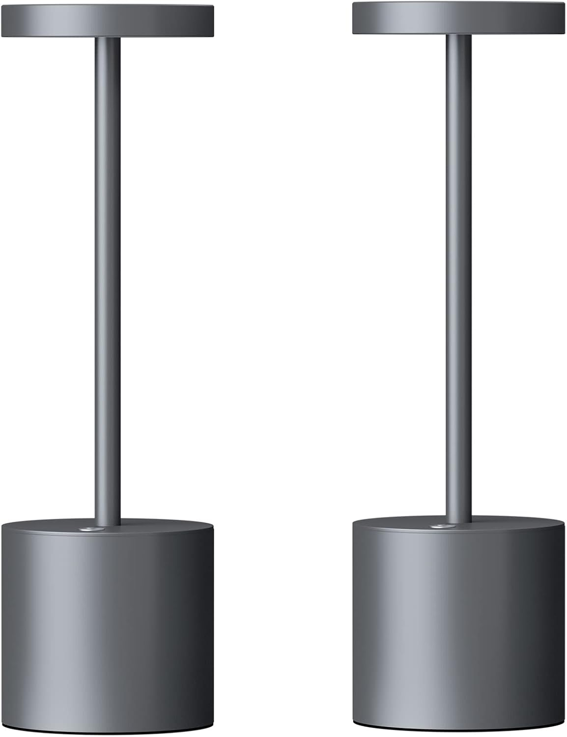 Fashion 2 Pack Rechargeable Table Lamp, LED Cordless Table Lamp,5000mAh Battery Operated Portable Table Light,Dimming for Restaurant/Patio/Outdoor(Grey)