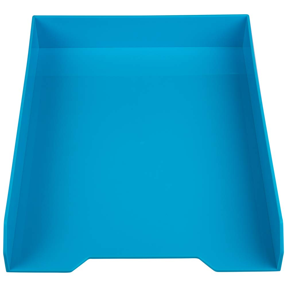 JAM PAPER Stackable Paper Trays - Blue - Letter Tray - Sold Individually 9.75 "  x 12.5 "  x 6 "